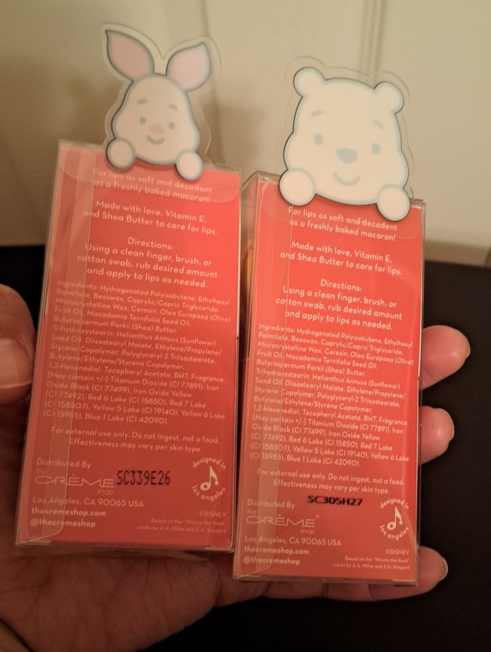 The Creme Shop Disney Winnie the Pooh & Piglet Macaron Lip Balm Duo NIB - Picture 2 of 3